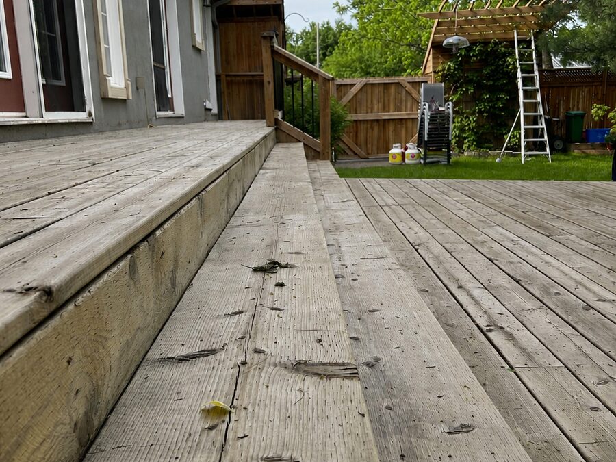 Closeup of restored cedar grain after restoration